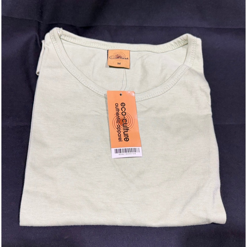 Eco-Culture Authentic Apparel Mens Sage Green Short Sleeve T-Shirt Size M NWT
